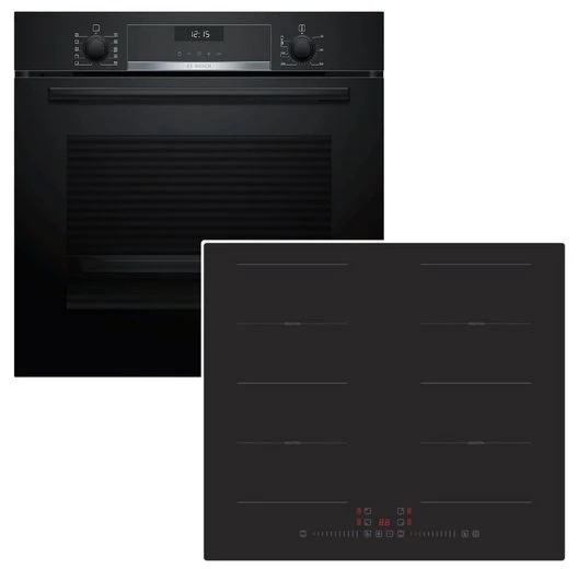 BOSCH Backofen-Set 71 Liter mit PKM Flächeninduktionskochfeld Kindersicherung autark 60cm