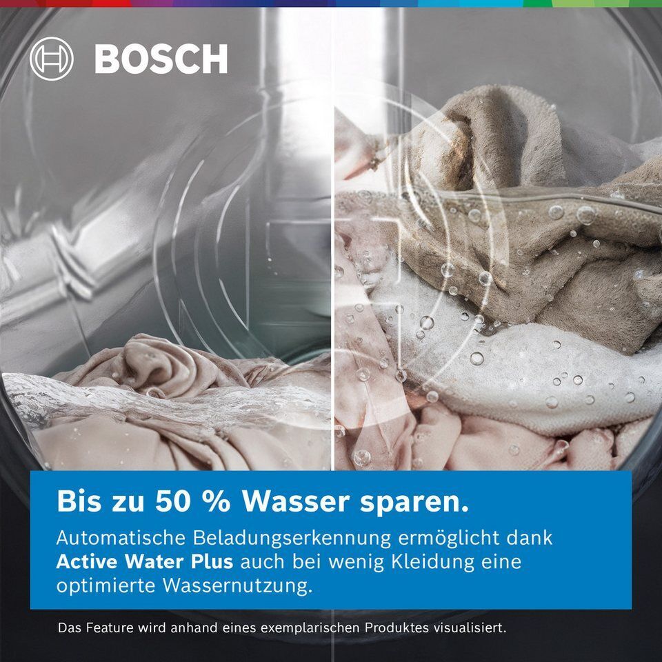 BOSCH Waschmaschine Serie 6 WGG244ZV0, 9 kg, 1400 U/min, Knitter-Programm Iron A
