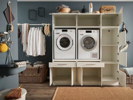 freiraum Waschmaschinenumbauschrank LAUNDREEZY in weiß - 185x200x67,5 (BxHxT)