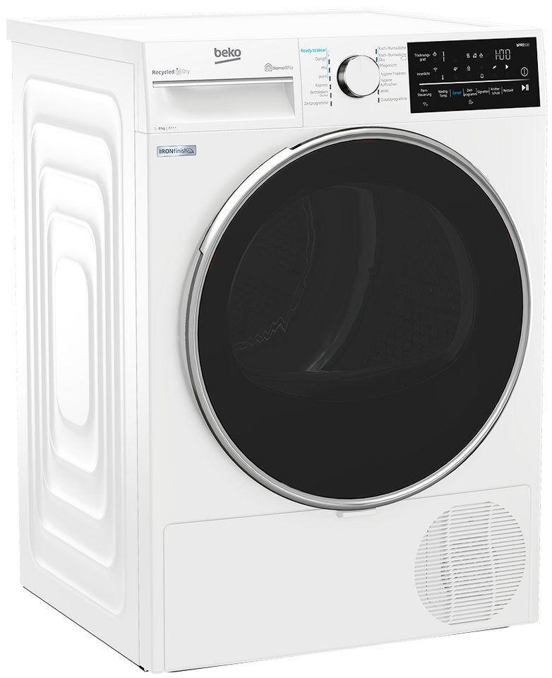 BEKO Wärmepumpentrockner B5T62243W, Knitterschutz, WiFi, Silent-Programm, Allerg