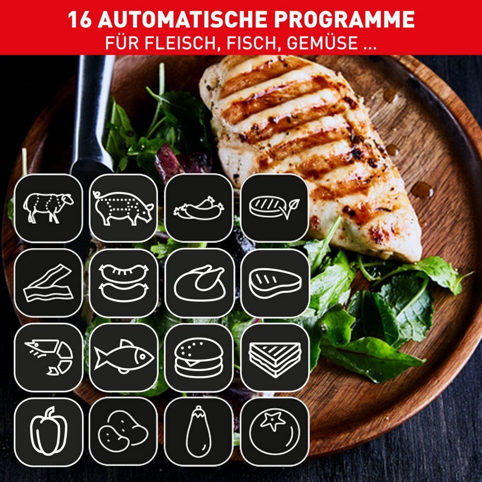 Tefal Kontaktgrill OptiGrill Elite XL, spülmaschinengeeignete Platten, 2200 W, C