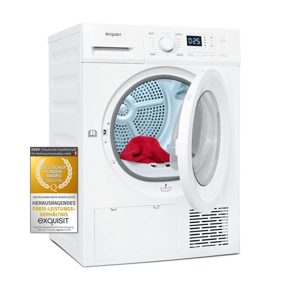 exquisit Wärmepumpentrockner TWP1001-030D weiss, für Haushalte mit großer Menge