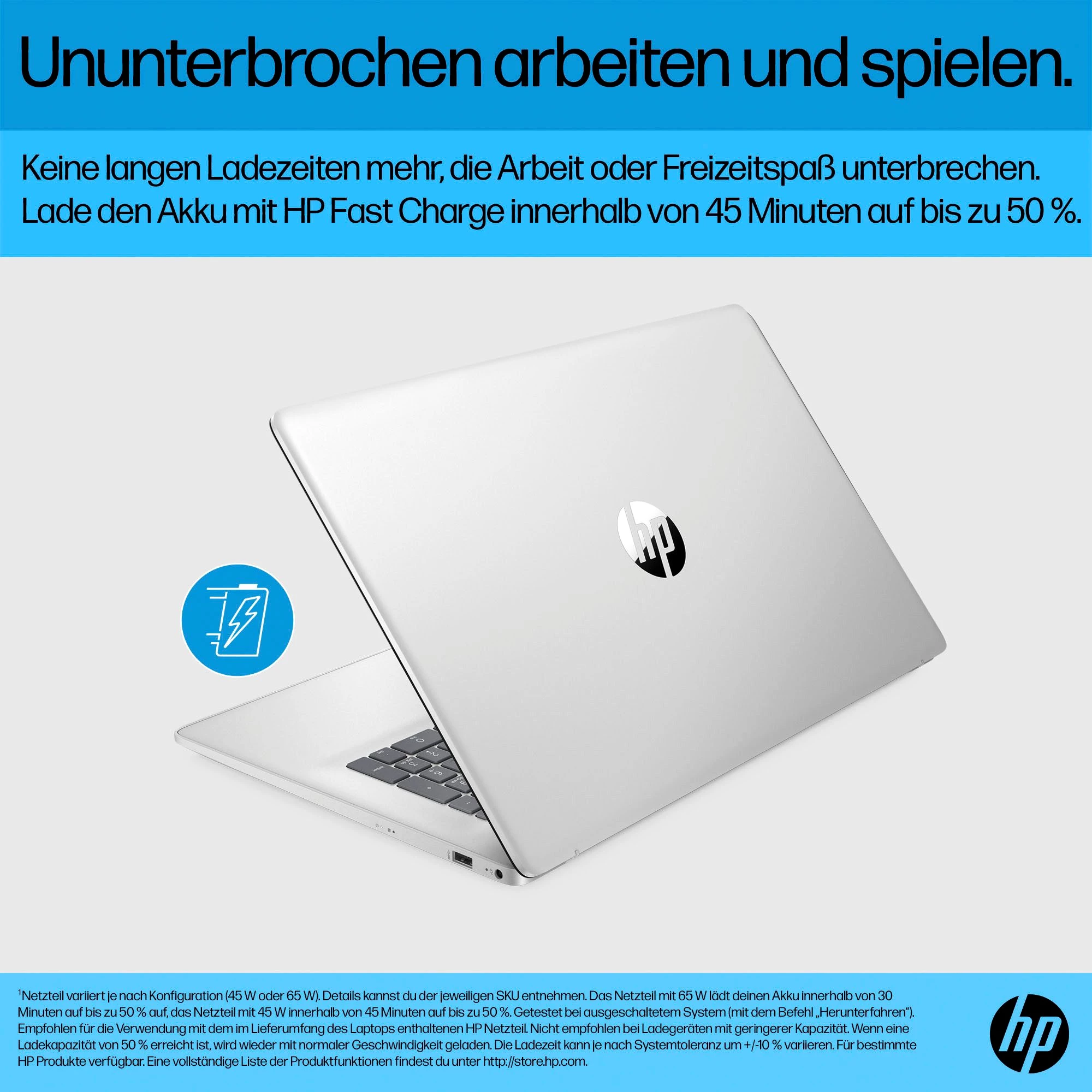 HP 17-cn3264ng Notebook (43,9 cm/17,3 Zoll, Intel Core i5 1334U, Iris Xe Graphics, 512 GB SSD)
