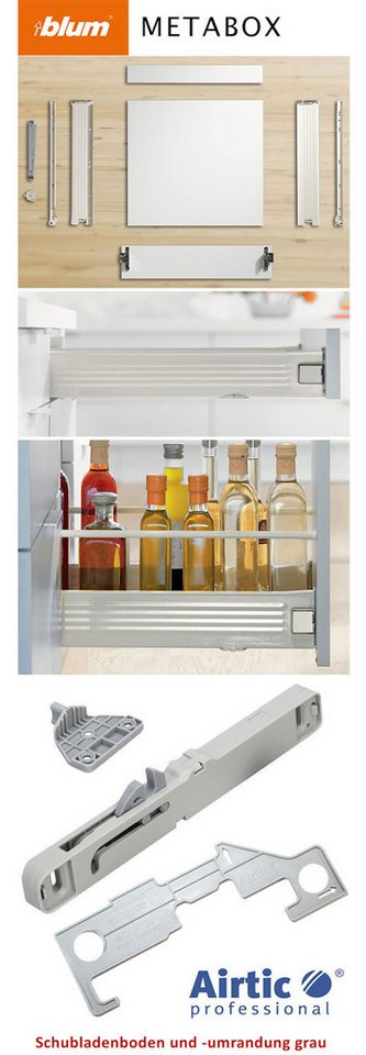 Feldmann-Wohnen Küchenzeile Kvantum, (Kvantum), 250cm grau matt / vanille matt 7