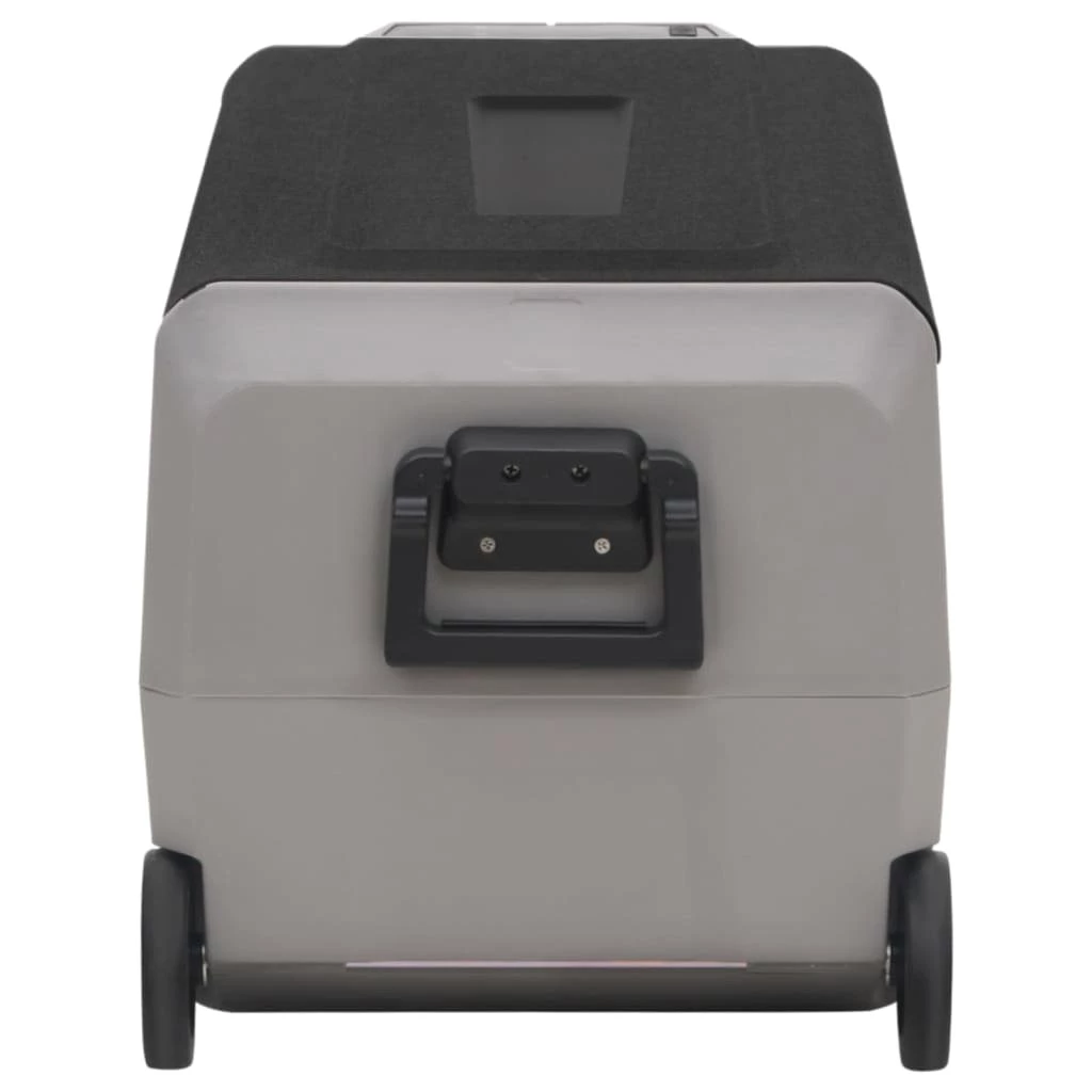 vidaXL Kühlbox Kompressor Kühlbox mit Rollen und Adapter Schwarz Grau 60 L Camping V