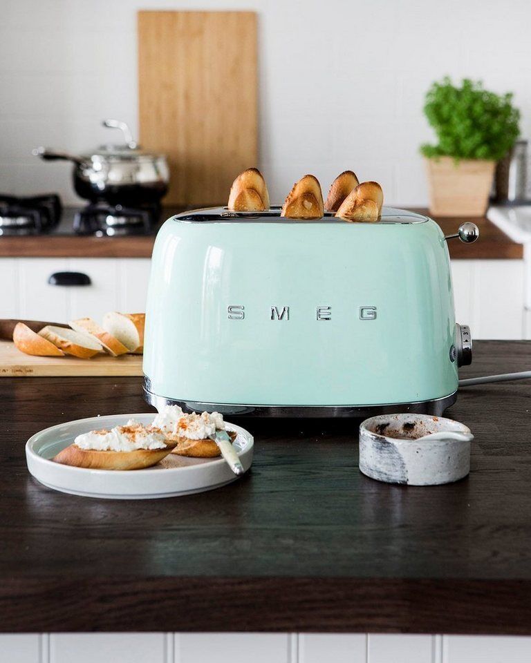 Smeg Toaster TSF01PGEU, 2 kurze Schlitze, für 2 Scheiben, 950 W