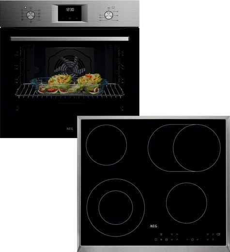 AEG Backofen-Set HH24BSM, Aqua Clean, Wasserdampfreinigung des Backofens, Grill