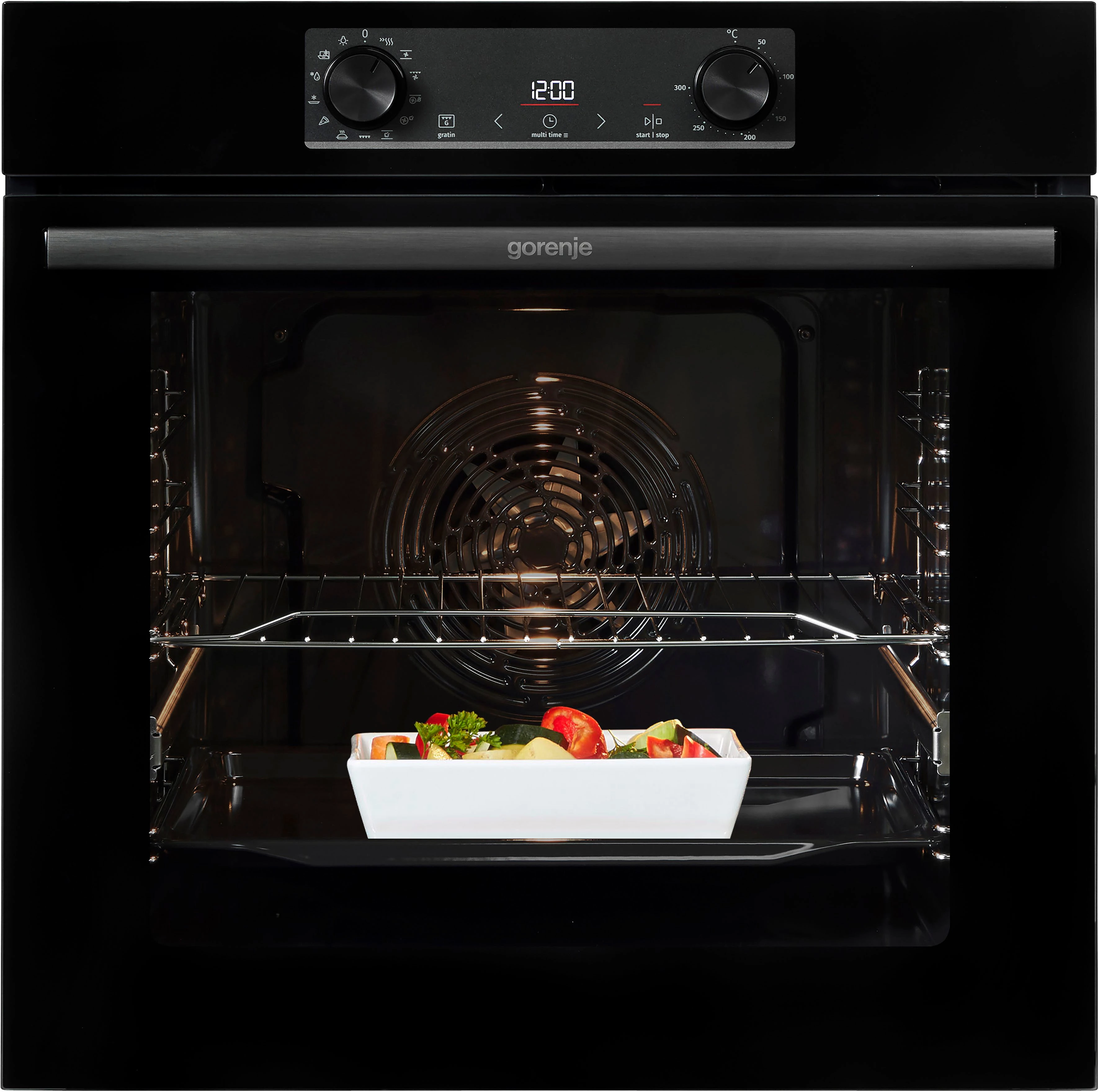 GORENJE Backofen-Set BLACKSET2, mit 1-fach-Teleskopauszug, Aqua Clean, AirFry-Funktion