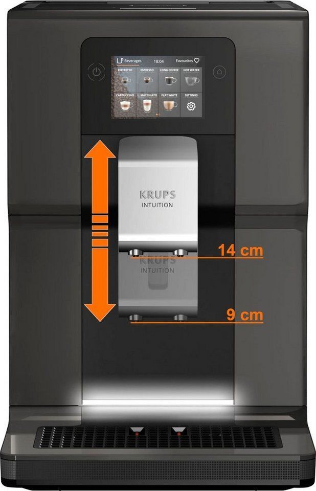 Krups Kaffeevollautomat EA872B Intuition Preference, 3,5"-Farb-Touchscreen, intu