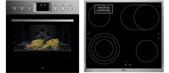 AEG Elektro-Herd-Set Serie 5000 HH24HSPM, Pyrolyse-Selbstreinigung, Edelstahl Design