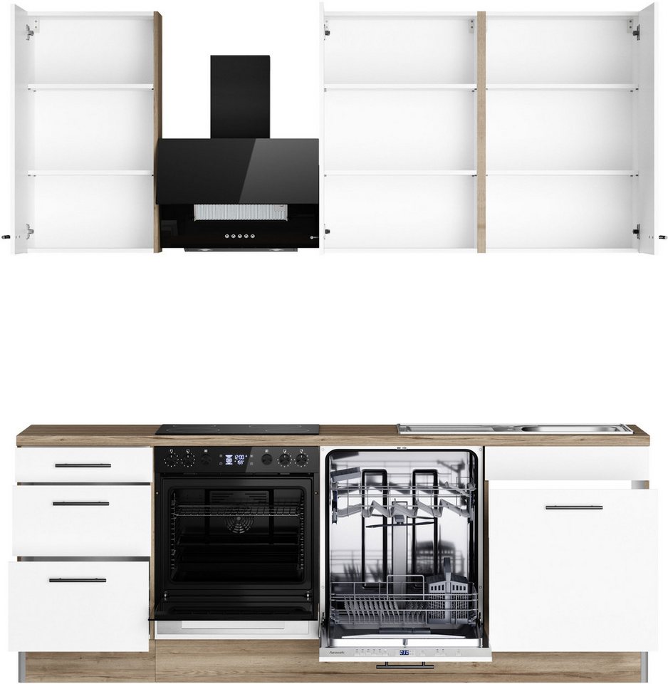 OPTIFIT Küchenzeile Fiona, Breite 230 cm, mit Hanseatic-E-Geräten in Premium ode