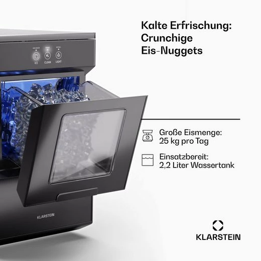 Klarstein Eiswürfelmaschine Ice Galet, Elektrischer Eiswürfelbereiter Eismachinen Wassertank 2