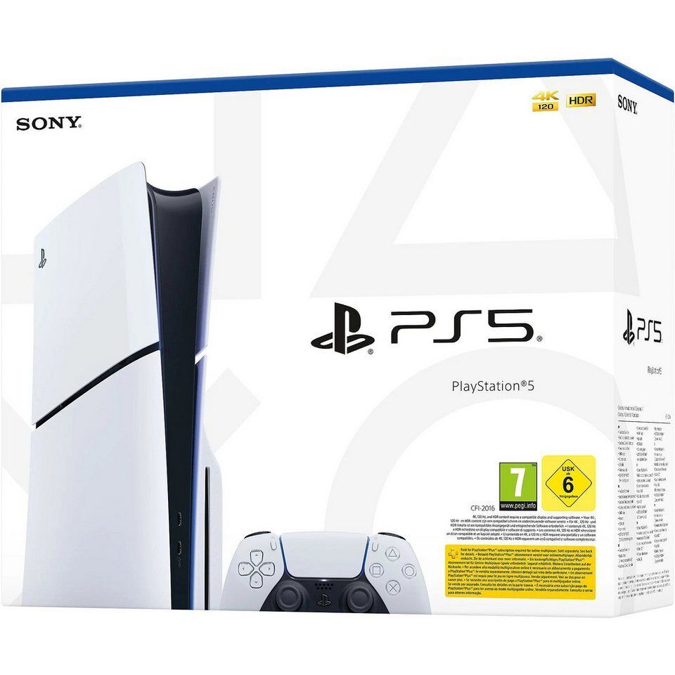 Playstation PS5 Konsole Slim Edition Disc Laufwerk mit 1 Controller (Bundle), 1T