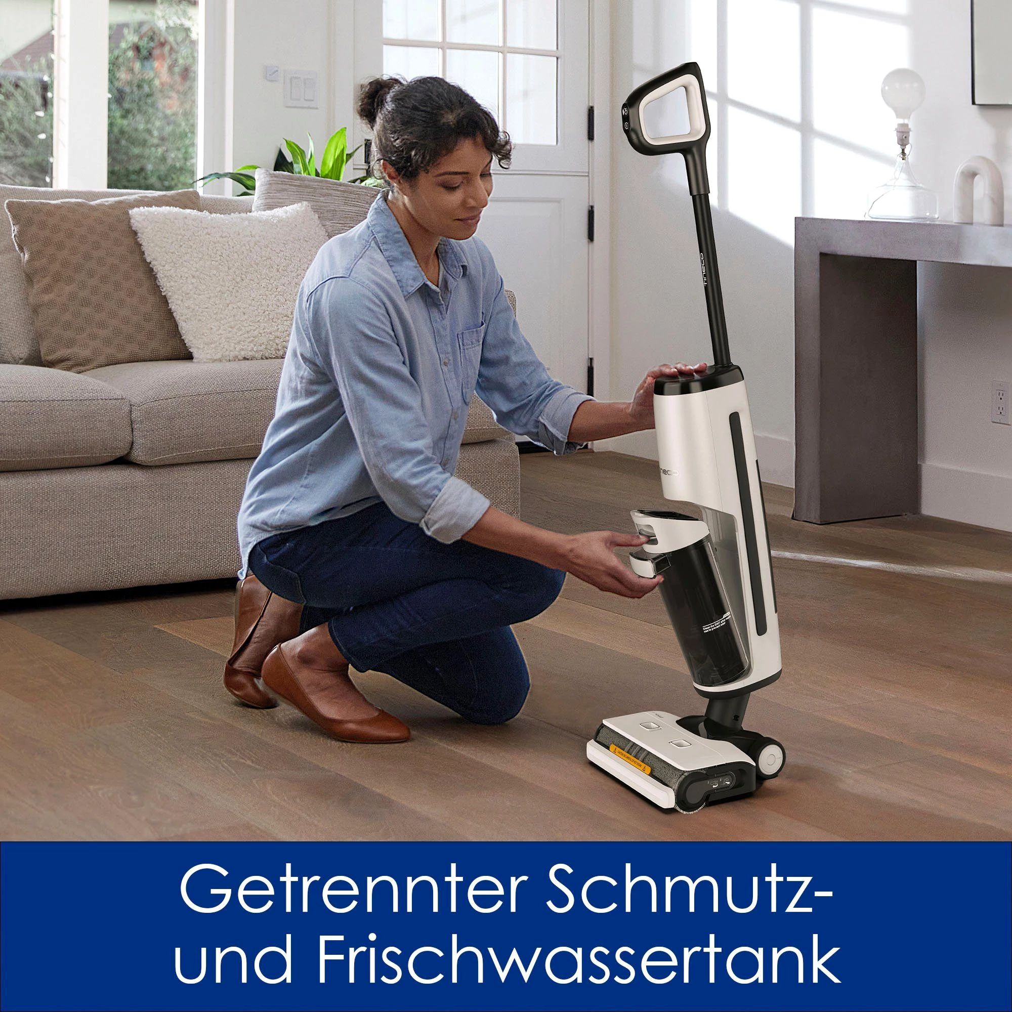 Tineco Nass-Trocken-Akkusauger Floor One S7 Steam Plus Nass-Trockensauger mit Dampfreinigung