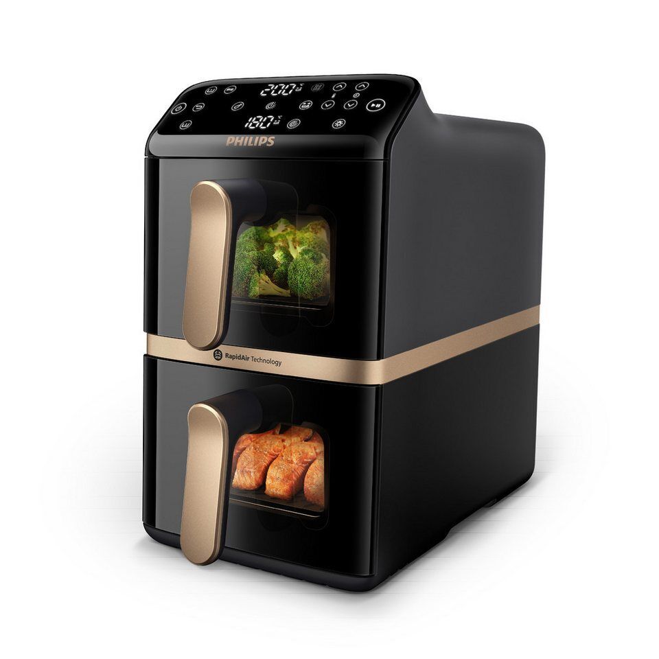 Philips Heißluftfritteuse NA462/70 4000 Series Stacked Dual Basket und 10L Kapaz