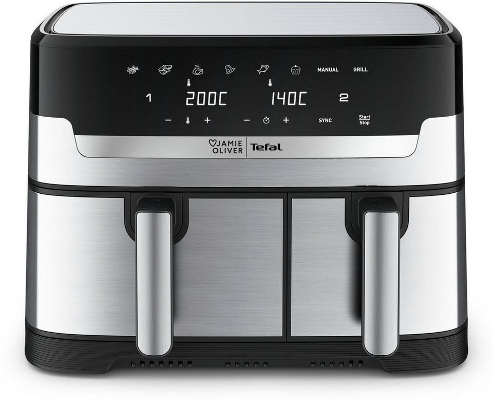 Tefal Heißluftfritteuse Jamie Oliver by Tefal Dual Easy Fry & Grill, 2 unabhängi