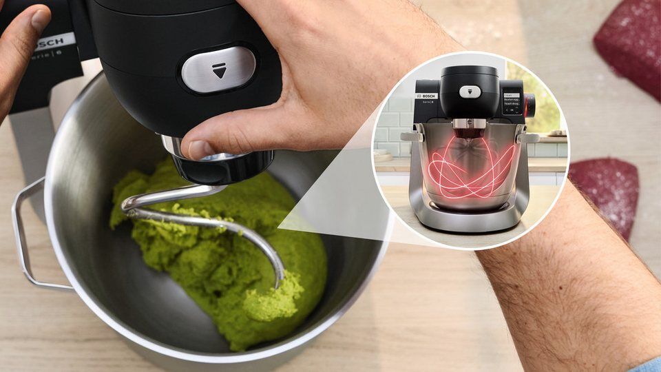 BOSCH Küchenmaschine Serie 6 MUMS6ZS18, 2 Schüsseln, integr. Waage, schwarz, 160