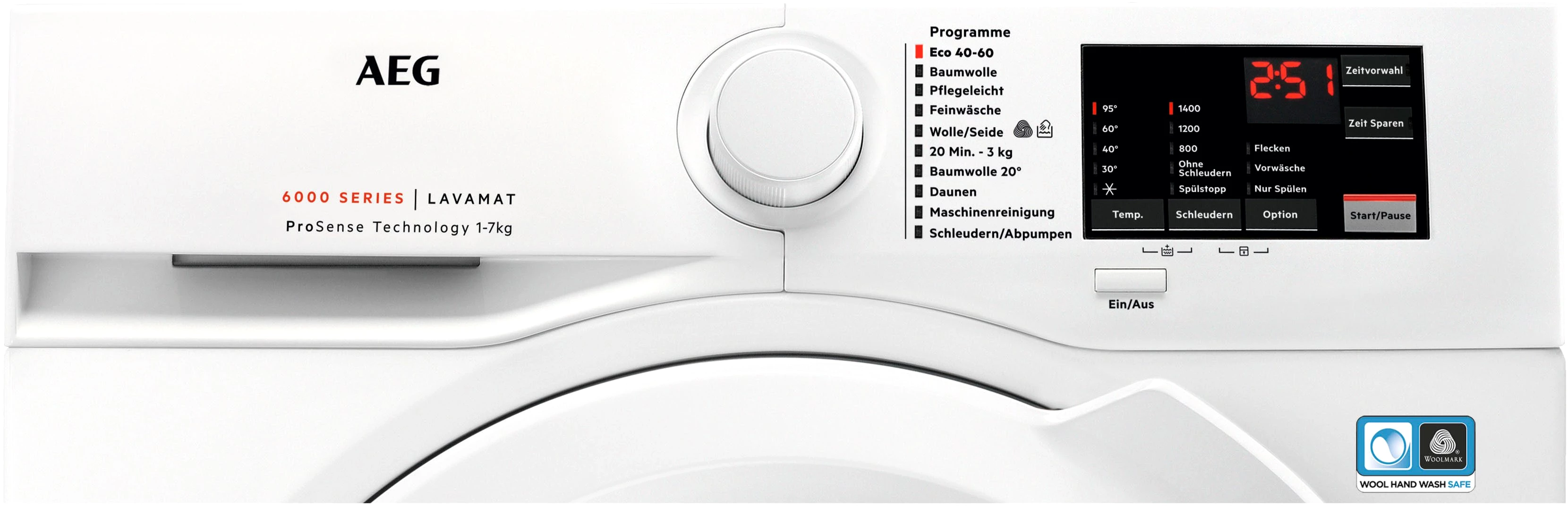 AEG Waschmaschine Serie 6000 L6FBG51470, 7 kg, 1400 U/min, ProSense Mengenautomatik