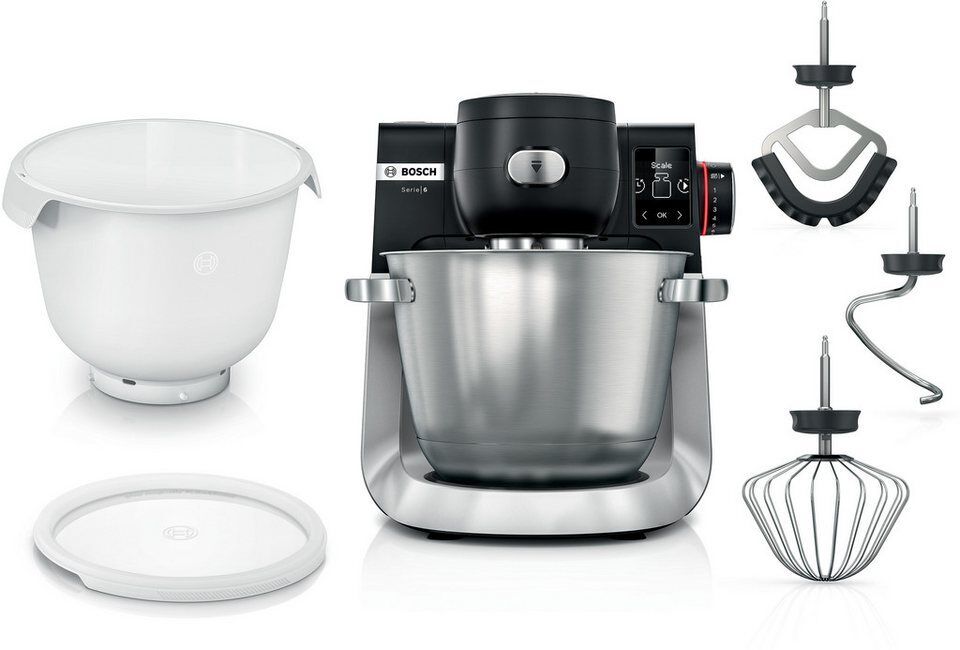 BOSCH Küchenmaschine Serie 6 MUMS6ZS18, 2 Schüsseln, integr. Waage, schwarz, 160