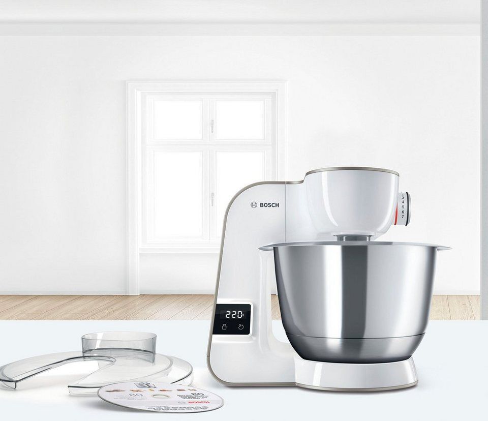 BOSCH Küchenmaschine Serie 4 MUM5XW40, integr. Waage, Durchlaufschnitzler, weiß/
