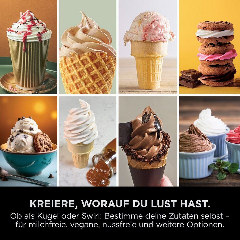 NINJA Eismaschine Ninja CREAMi Scoop & Swirl 13-in-1 Softeis- und Eismaschine NC