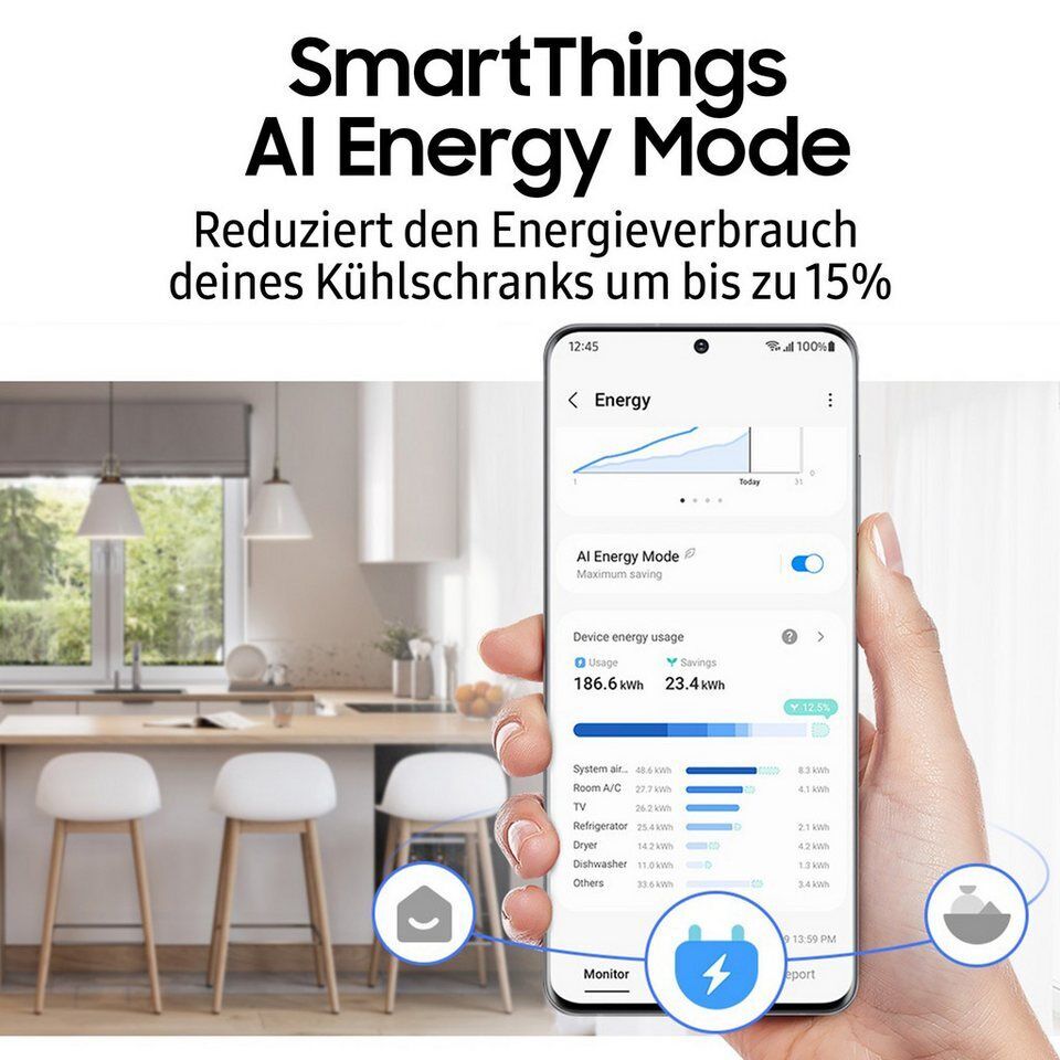 Samsung Kühl-/Gefrierkombination RB53DG703CS9, 203 cm hoch, 75,9 cm breit, extra