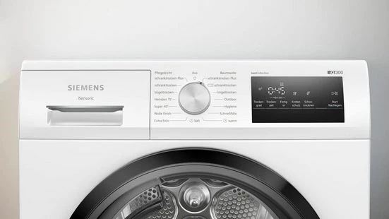 SIEMENS Kondenstrockner iQ300 WT45N2H3 - iQ300 mit 8 Kg Fassungsvermögen, Weiß, autoDry