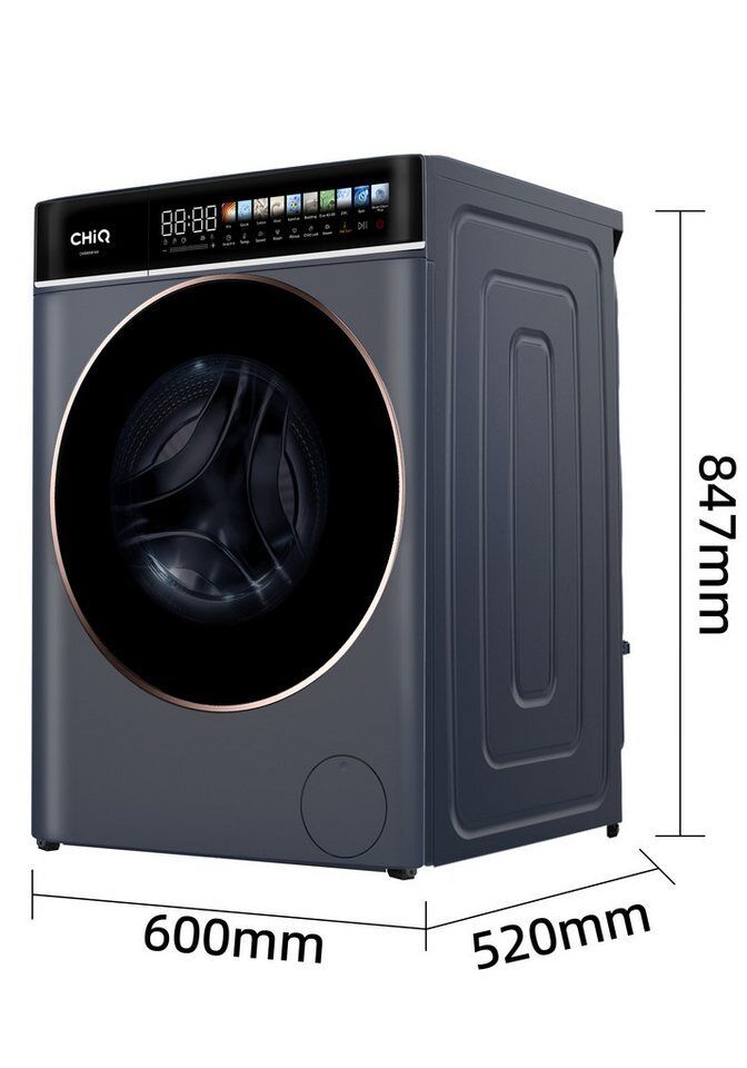 CHiQ Waschmaschine 8KG, 10 %mehr Energieersparnis, Schnellwaschgang, große Tromm