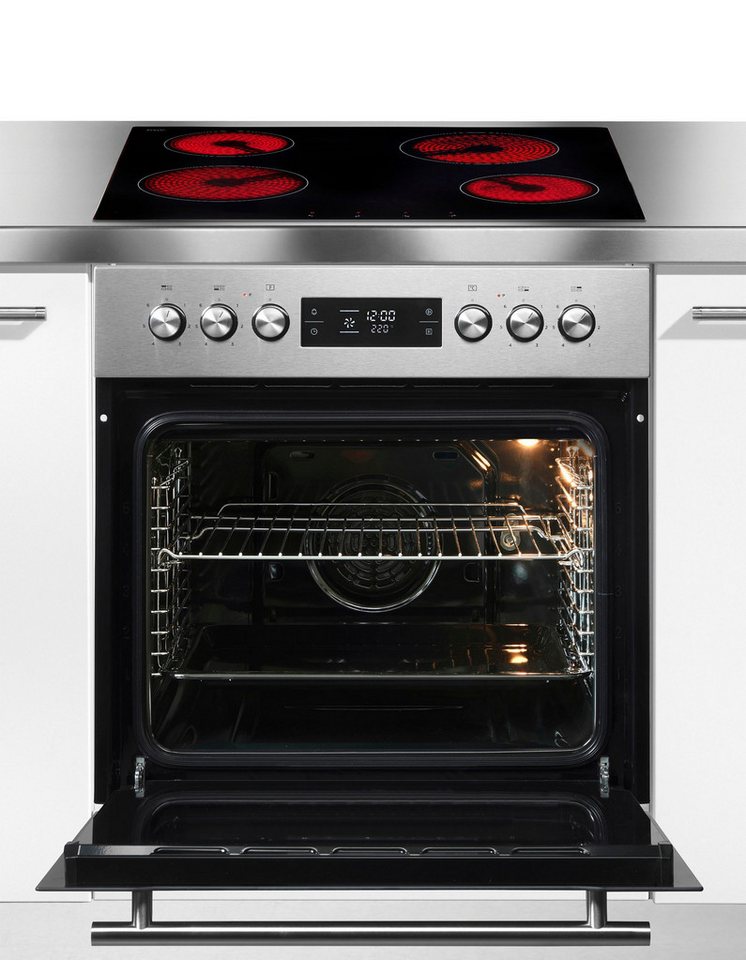 Hanseatic Elektro-Herd-Set HB70AS+HC46CB, Dampfreinigungsfunktion erleichtert di