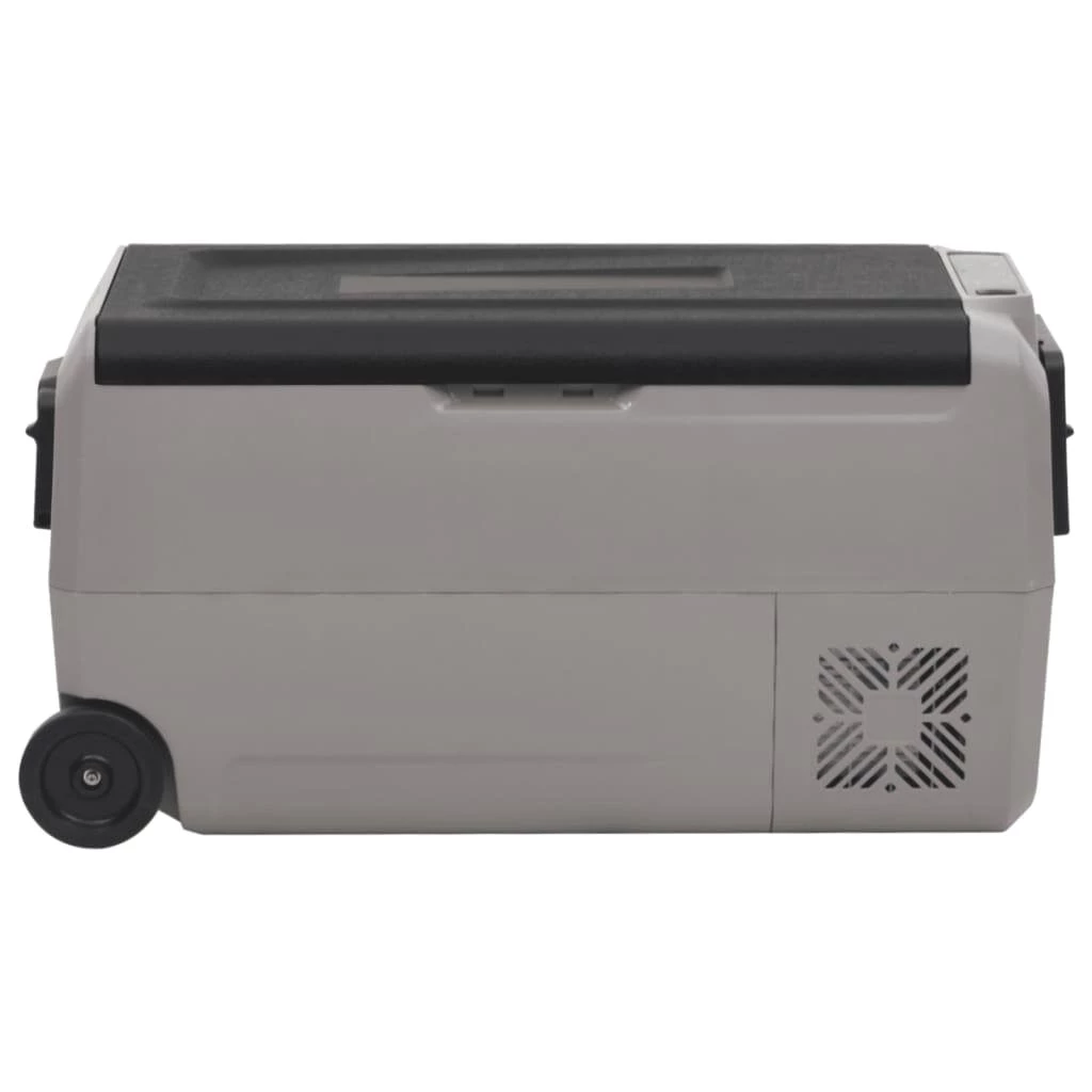 vidaXL Kühlbox Kompressor Kühlbox mit Rollen und Griff Schwarz Grau 36 L Camping Van