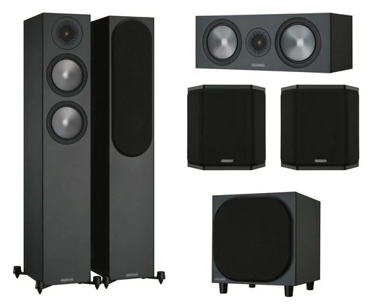 MONITOR AUDIO Heimkinosystem Bronze 6G Cinema 200 schwarz Lautsprecher-Set 5.1