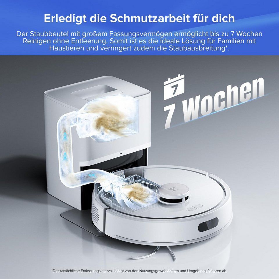Roborock Saugroboter Q7 BF+, Upgrade von Q7 max+/Q5MAX+/Q5 Pro+, 40 W, 8000 Pa,