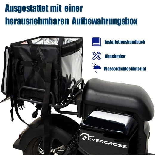 EVERCROSS TECH E-Motorroller 702, 60V-30Ah Lithium, Schwarz, 2000 Watt, 85KM, 45 km/h, 2000,00 W