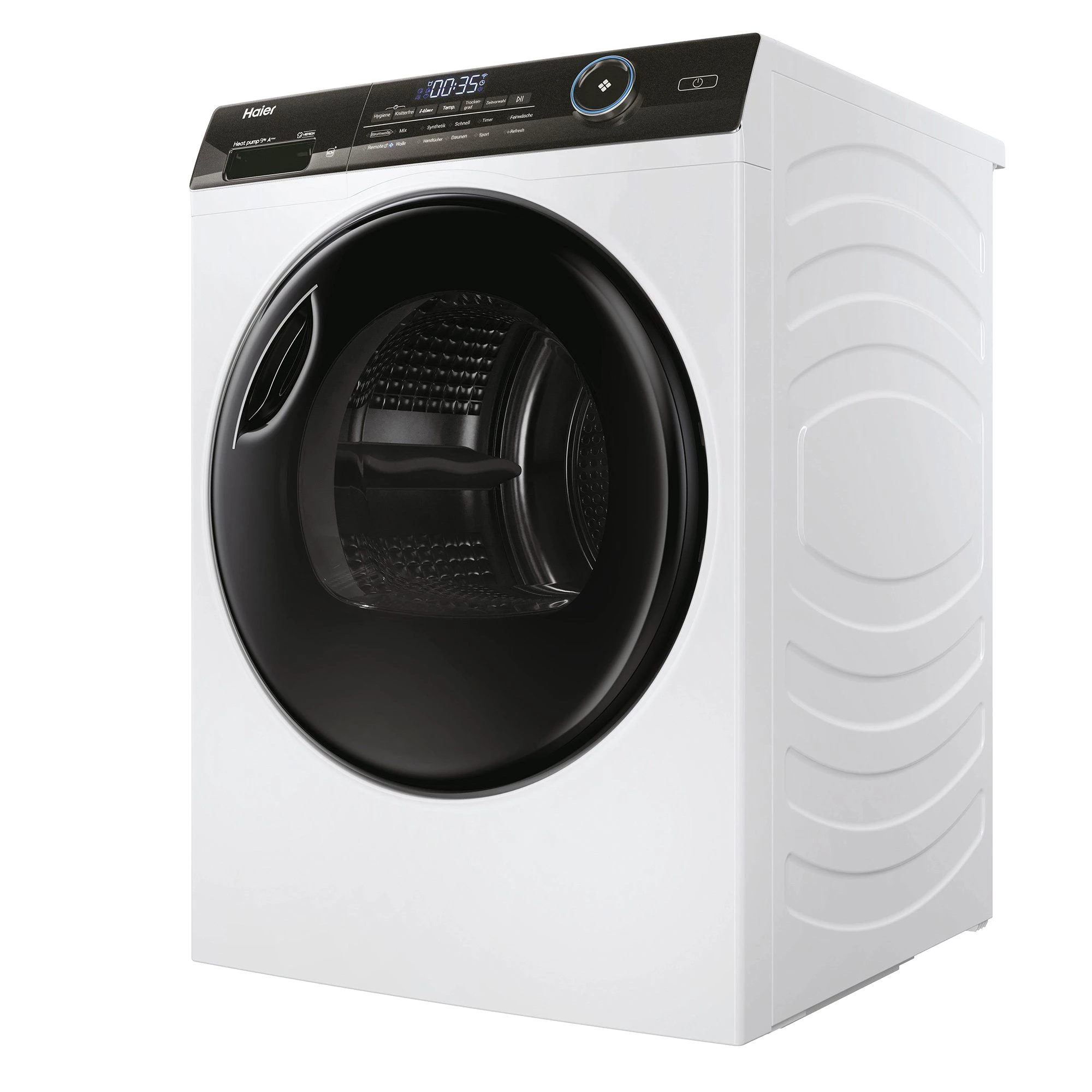 Haier Wärmepumpentrockner weiss HD90-A3TEAM5, 9 kg, Smart hOn App mit künstlicher Intelligenz