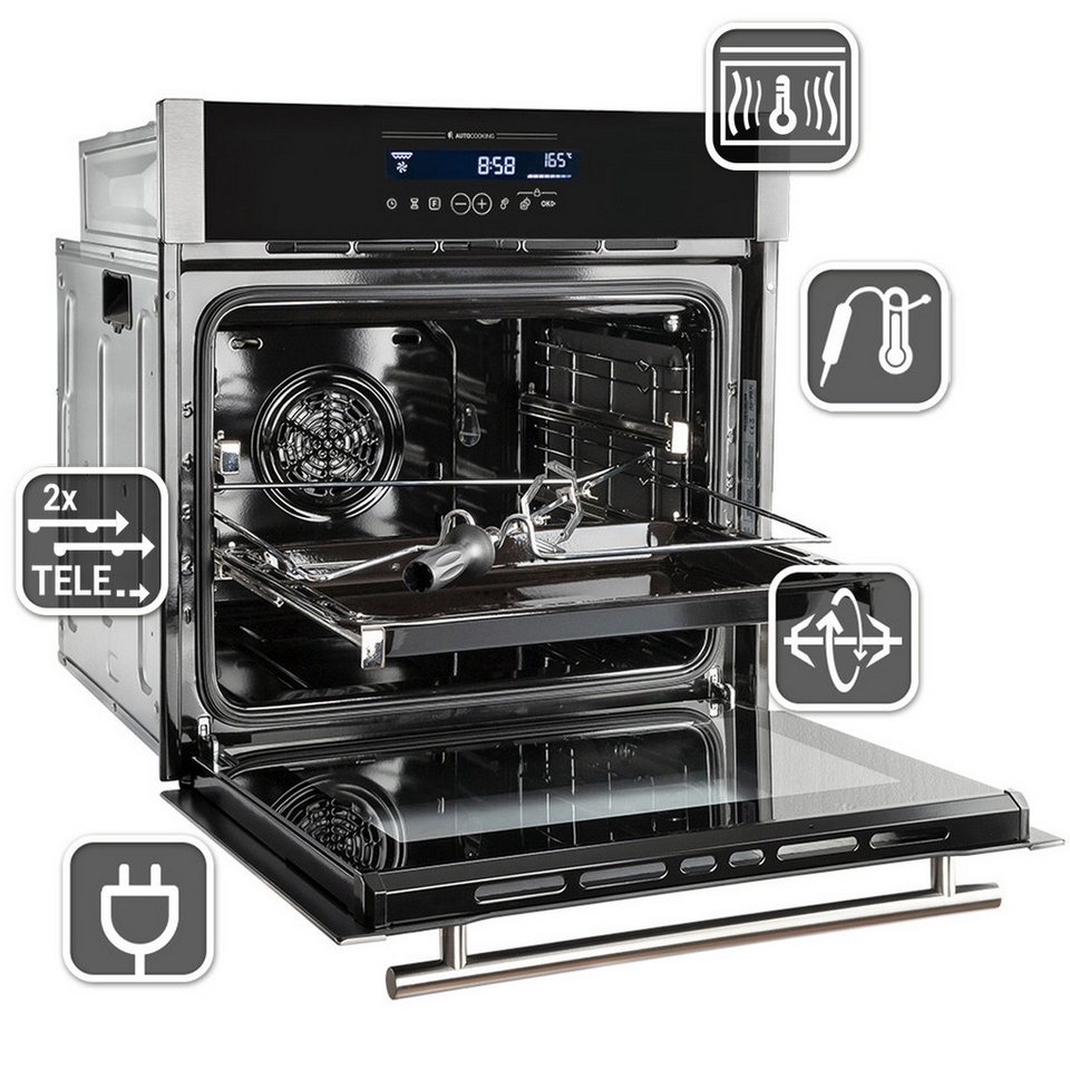 KKT KOLBE Backofen-Set Backofen und Kochfeld SET8016CH59RL, mit 2-fach Teleskopa