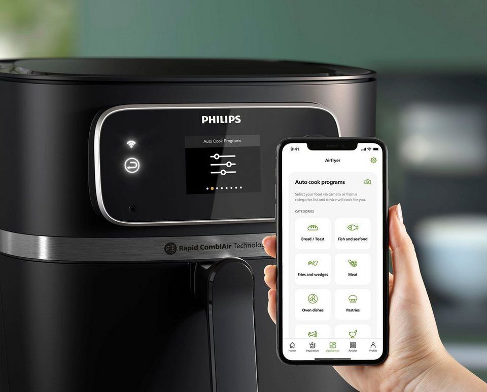 Philips Heißluftfritteuse HD9880/90 Airfryer XXL, 8,3 l, 2000 W, mit WiFi Konnek