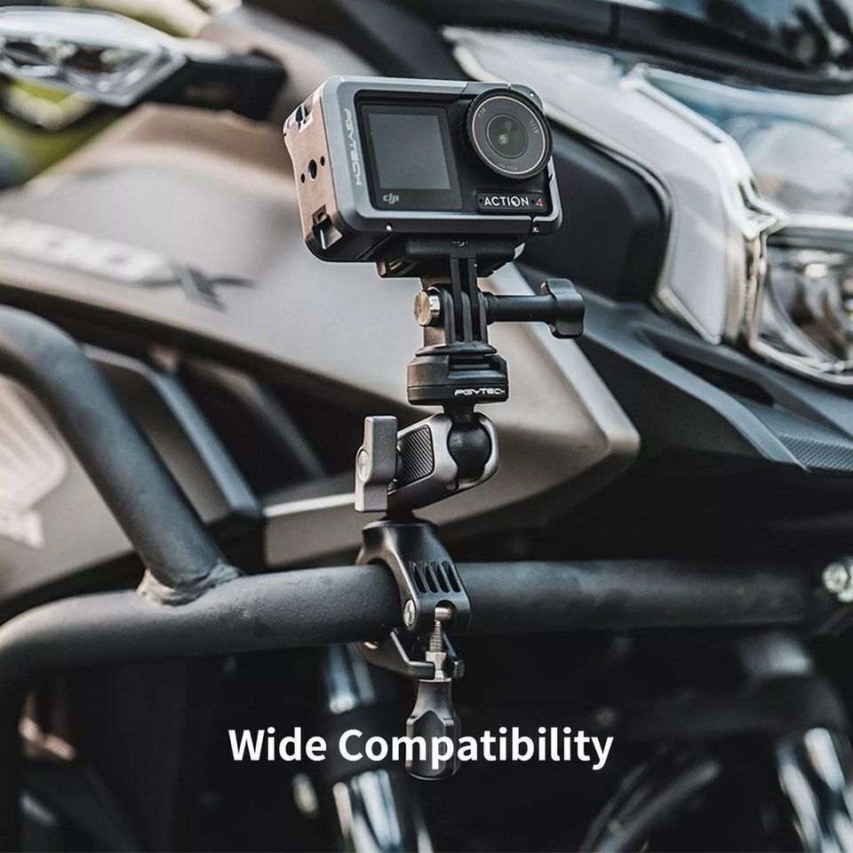 PGYTECH Action Cam-Halterung Halter für GoPro 12 Action 360°Fahrrad Motorrad Len