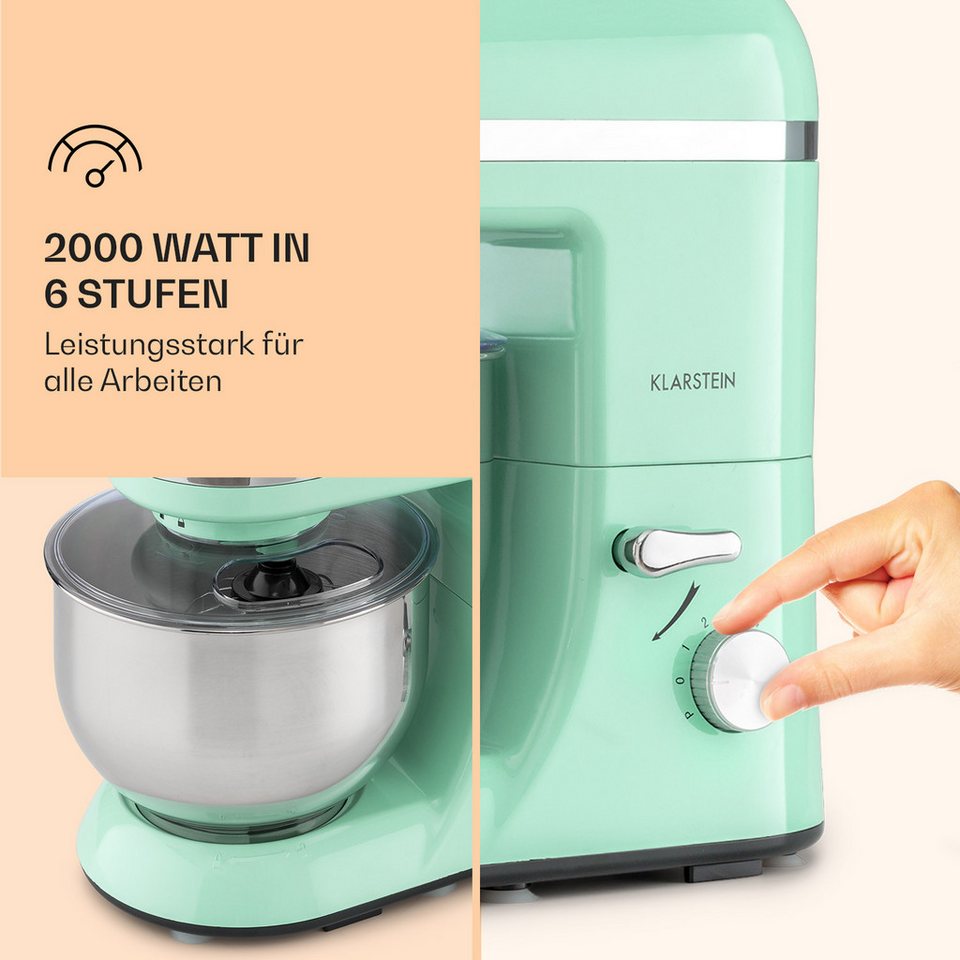 Klarstein Küchenmaschine mit Kochfunktion, 1800 W, 5.2 l Schüssel, Knetmaschine
