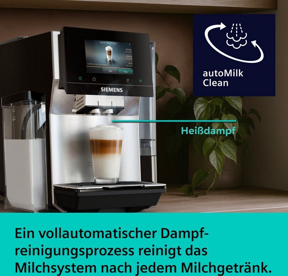 SIEMENS Kaffeevollautomat TQ727D03, farbiges Full-Touch-Display, Doppeltassenfun