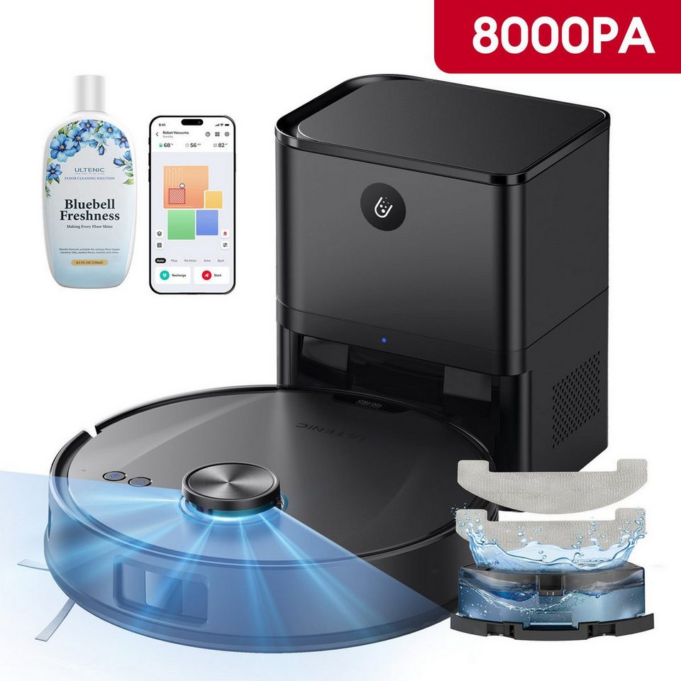Ultenic Nass-Trocken-Saugroboter mit wischfunktion,AI-gestützte Laser-Hindernisv