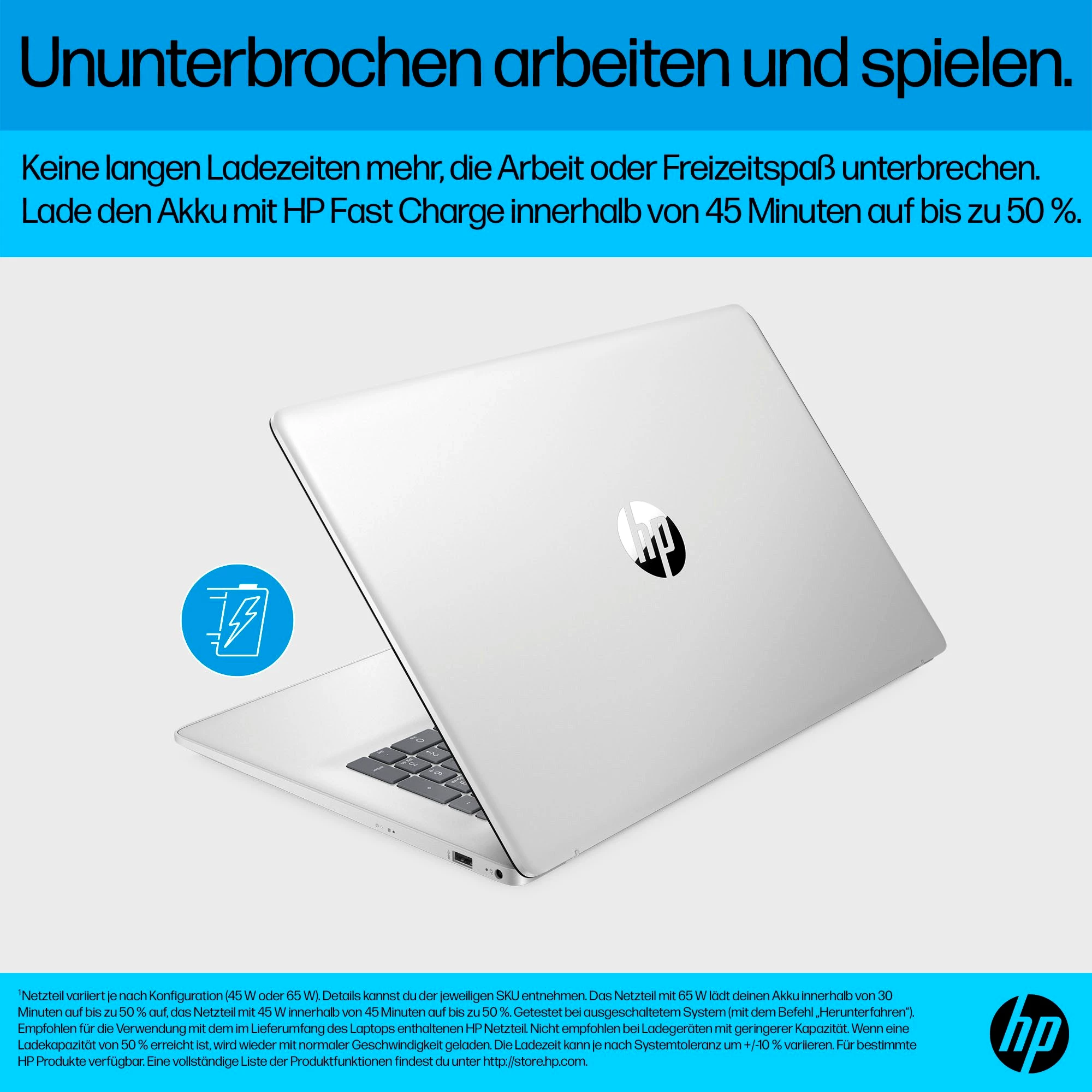 HP 17-cp2251ng Notebook (43,94 cm/17,3 Zoll, AMD Ryzen 5 7520U, 512 GB SSD)
