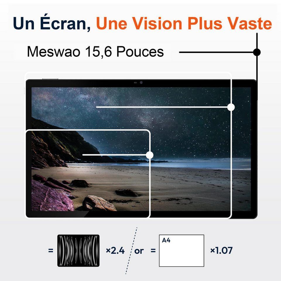 MESWAO MESWAO MES-B3 Tablet 15,6", 12GB+128GB, Android 14, Helio G99, 32MP Table