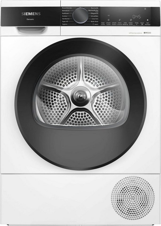 SIEMENS Wärmepumpentrockner iQ500 WQ45G2D00, Selbstreinigender Kondensator, Halb