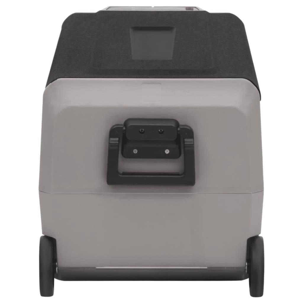 vidaXL Kühlbox Kompressor Kühlbox mit Rollen und Griff Schwarz Grau 60 L Camping Van