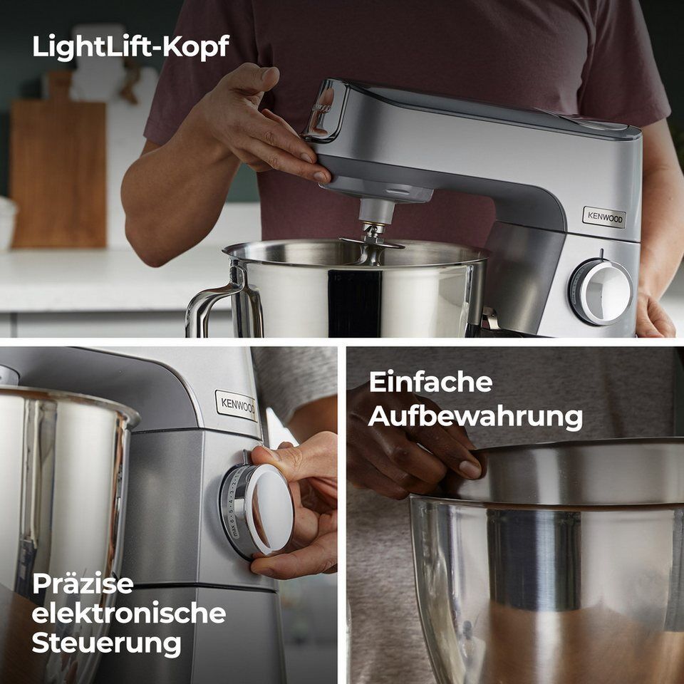 KENWOOD Küchenmaschine Titanium Chef Baker KVC85.594SI, 1200 W, 5 l Schüssel, in