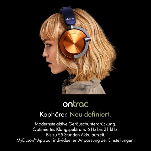 DYSON Dyson OnTrac™ Aluminium/Gelb mit Ohrpolstern in Blush Rosa Over-Ear-Kopfhörer (Bluetooth)