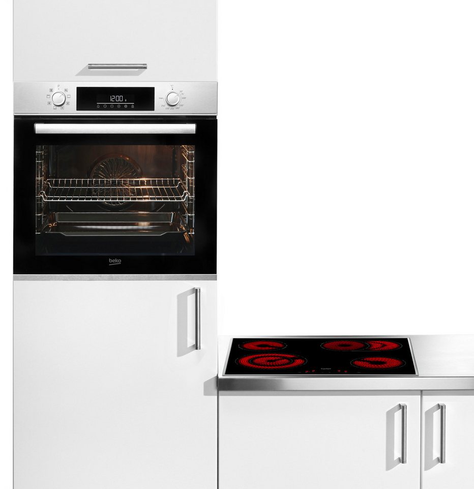 BEKO Backofen-Set BBSM12320X, mit Teleskopauszug nachrüstbar, Gleichmäßige Heißl