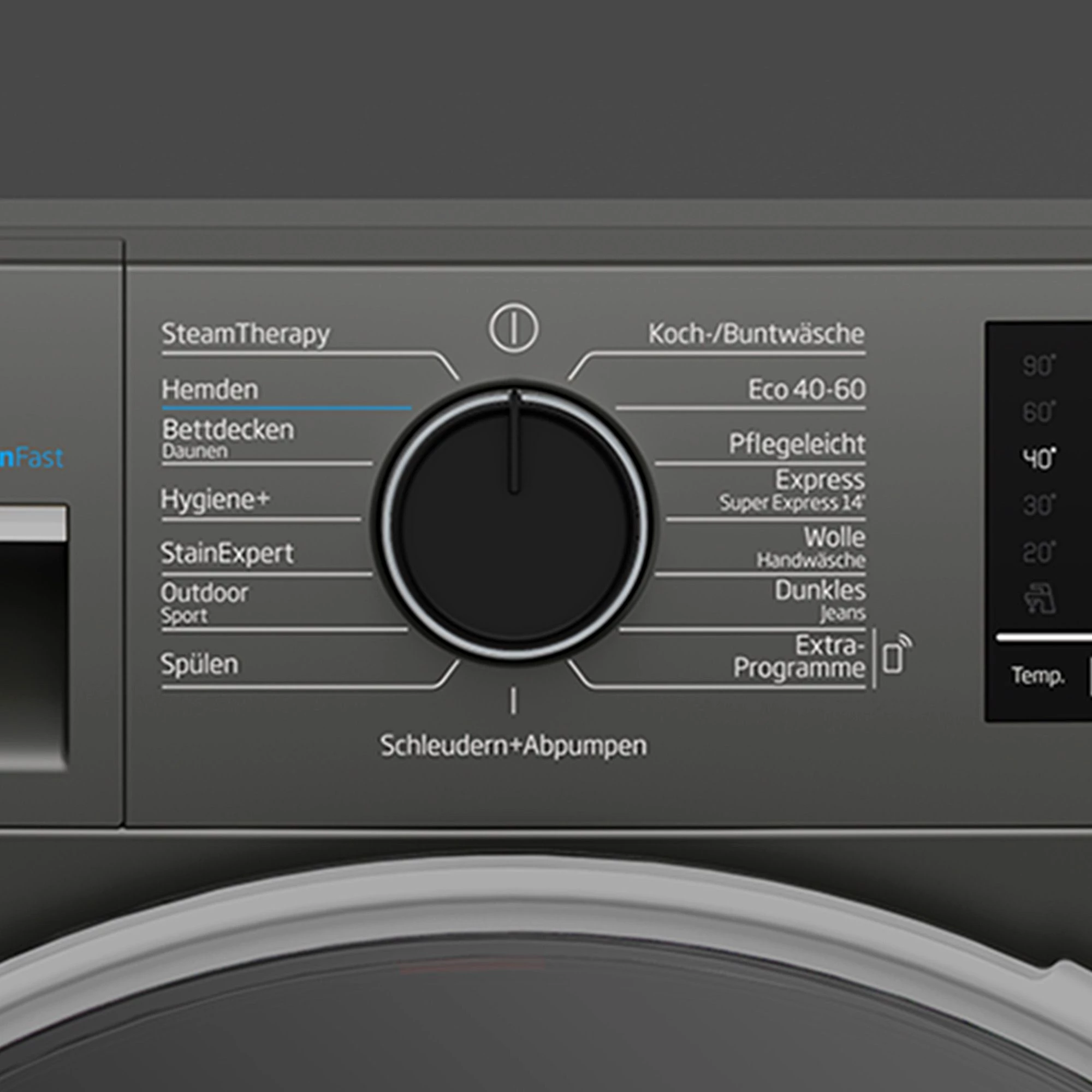 BEKO Waschmaschine Manhattan Gray B3WFT510415M, 10 kg, 1400 U/min, SteamCure, AddXtra, Ironfast