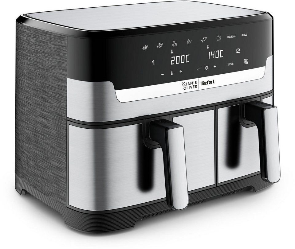Tefal Heißluftfritteuse Jamie Oliver by Tefal Dual Easy Fry & Grill, 2 unabhängi