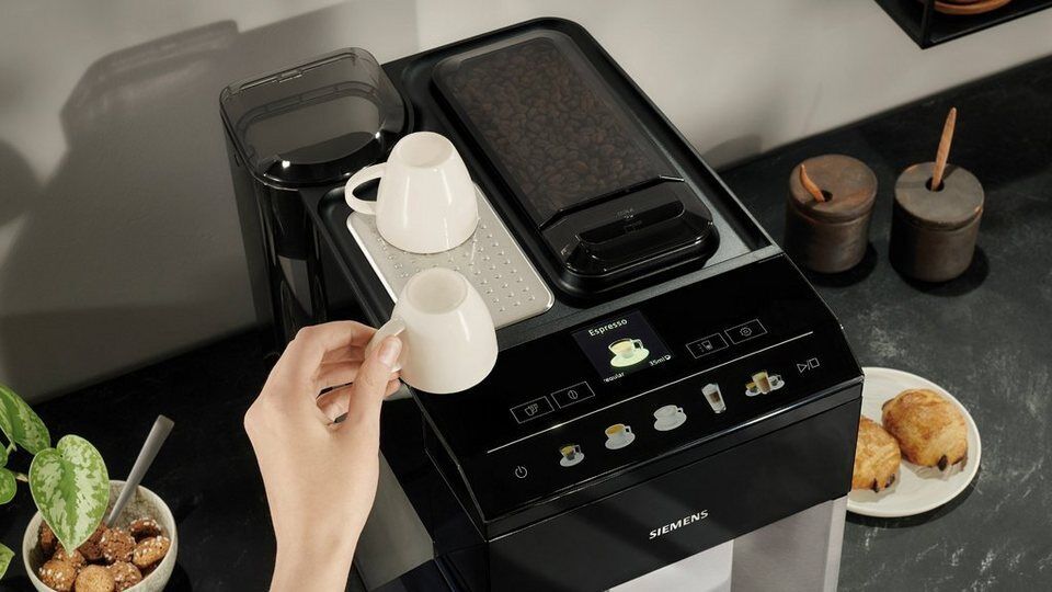 SIEMENS Kaffeevollautomat EQ500 integral TQ517D03, intuitives Farbdisplay, Doppe